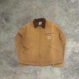 Carhartt Brown Detroit Jacket Sz L Vintage Y2K StreetWear